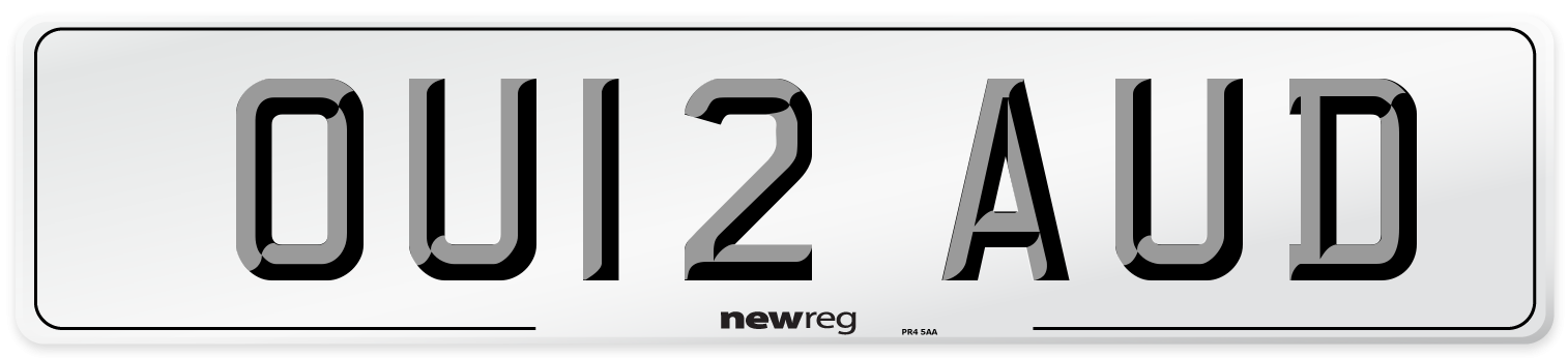 OU12 AUD Number Plate from New Reg